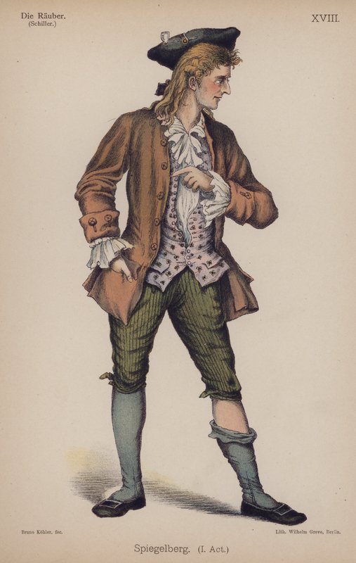 Spiegelberg, a Die Rauberből (A rablók), Friedrich Schillertől (színes litó) alkotó: German School