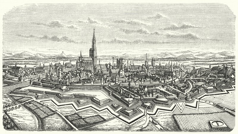 Strasbourg a 17. században (metszet) alkotó: German School