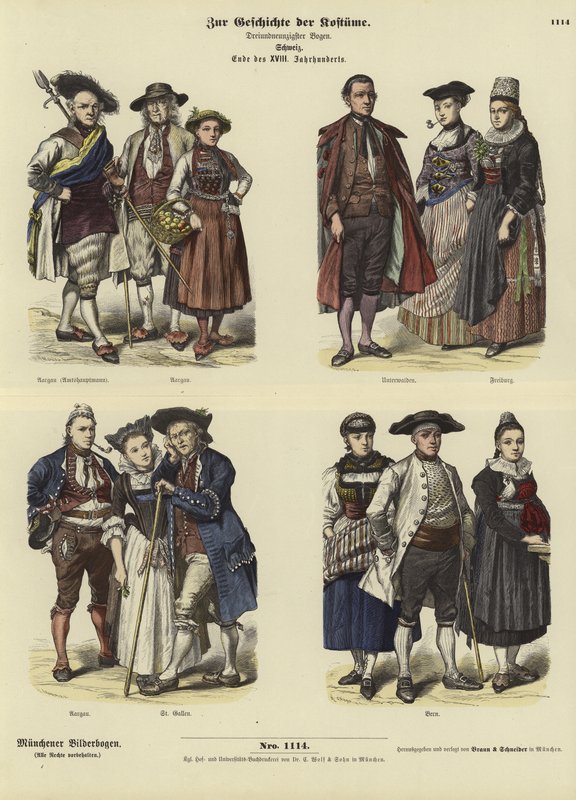 Svájci viseletek, 18. század vége alkotó: German School