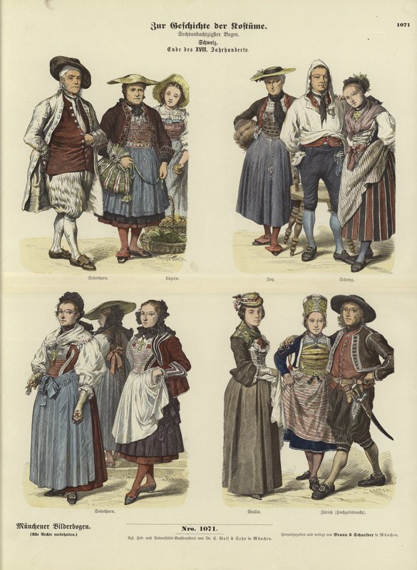 Svájci viseletek, 18. század vége alkotó: German School