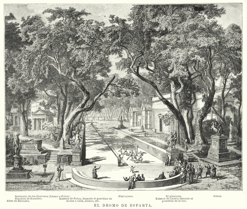 Dromosok Spártában, az ókori Görögországban (litho) alkotó: German School