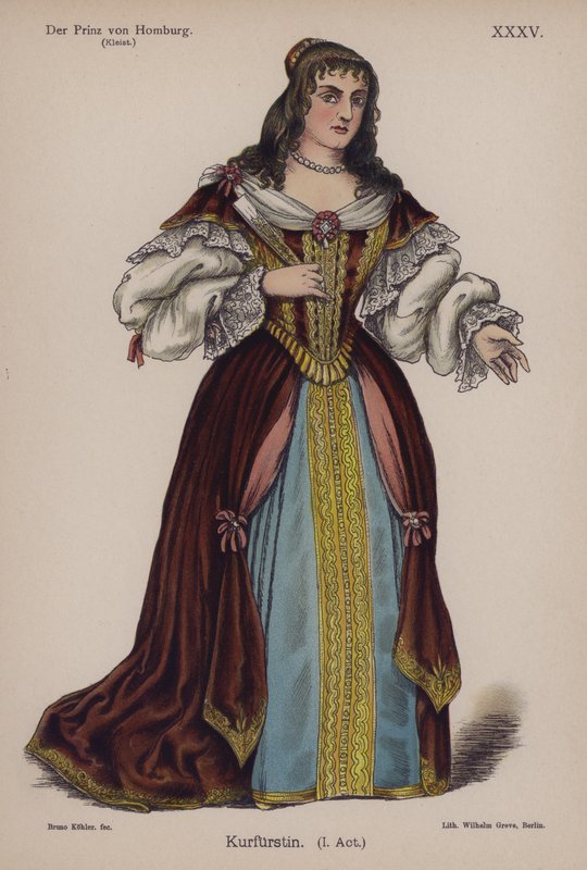 Brandenburg hercegnője, a Der Prinz von Homburg (Homburg hercege) című könyvéből Heinrich von Kleist (színes litó) alkotó: German School