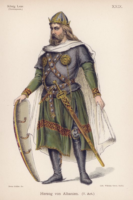 Albany hercege, Shakespeare Lear királyából (színes litó) alkotó: German School