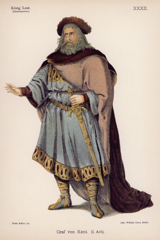 Kent hercege, Shakespeare Lear királyából (színes litó) alkotó: German School