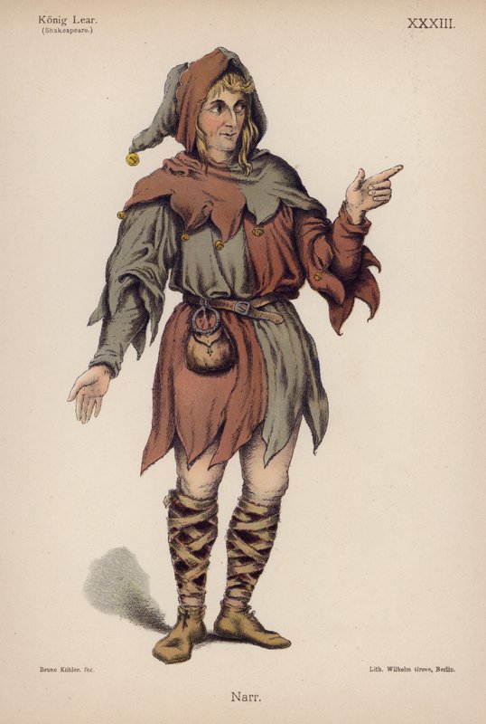 A bolond, Shakespeare Lear királyából (színes litó) alkotó: German School