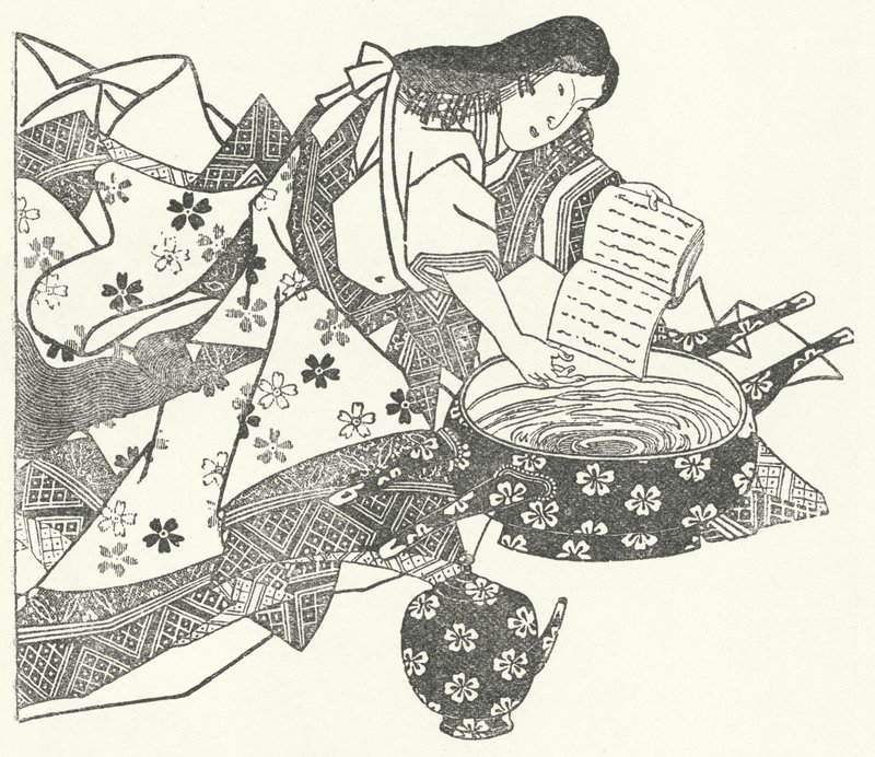 Ono no Komachi japán waka költő (metszet) alkotó: German School