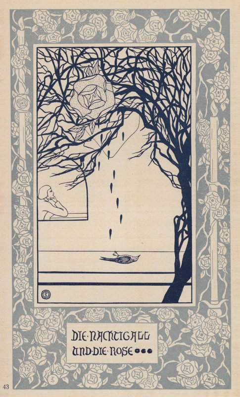 A fülemüle és a rózsa (litográfia) alkotó: German School
