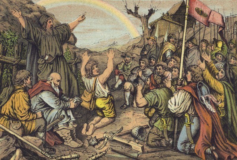 A parasztok lázadása (chromolitho) alkotó: German School