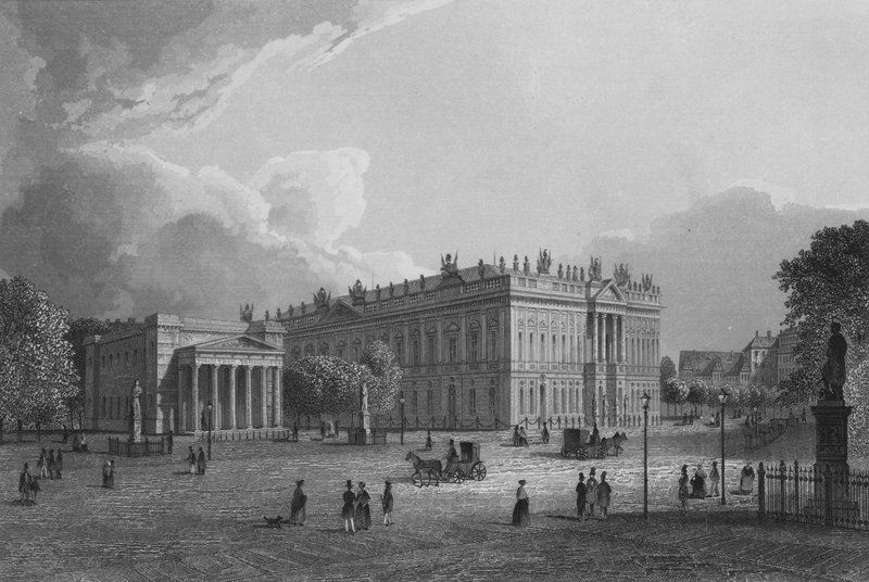 A Királyi Őrház és a Fegyvertár, Berlin (acélmetszet) alkotó: German School