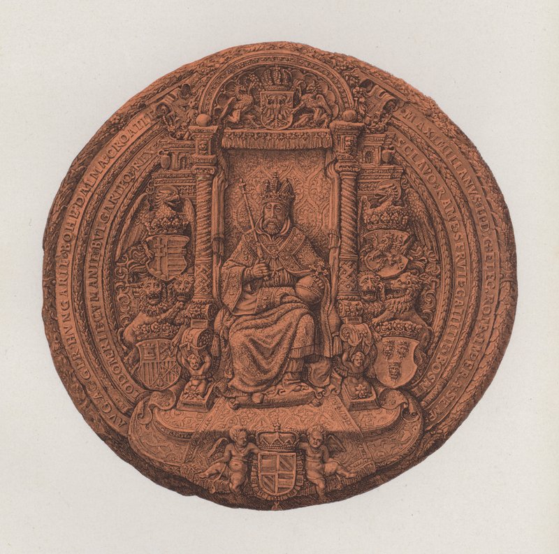 II. Maximilianus római császár nagy pecsétje (színes litó) alkotó: German School