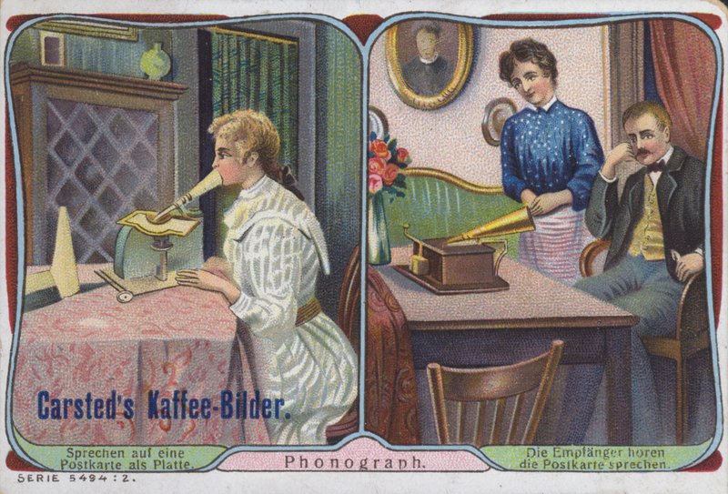 A hangüzenetek küldésére használt fonográf alkotó: German School