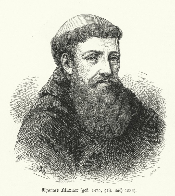 Thomas Murner német szatrikus, költő és műfordító (metszet) alkotó: German School