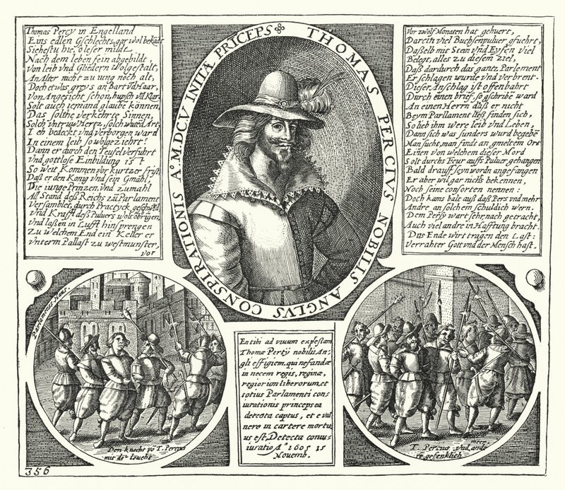 Thomas Percy, az egyik összeesküvő a Gunpowder Plot mögött (metszet) alkotó: German School