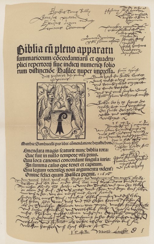 Címlap Luther Márton bibliájából (színes litó) alkotó: German School