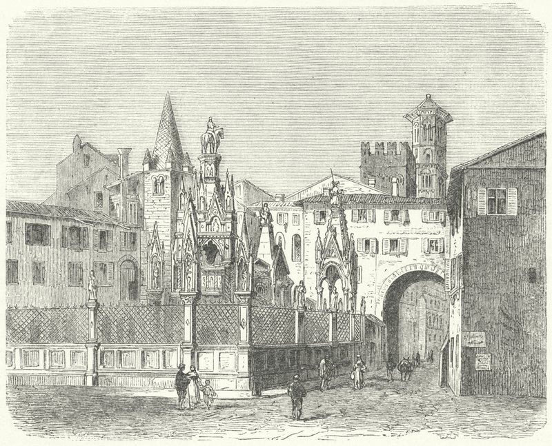 Scaligeriek, Verona középkori uralkodóinak sírjai (metszet) alkotó: German School