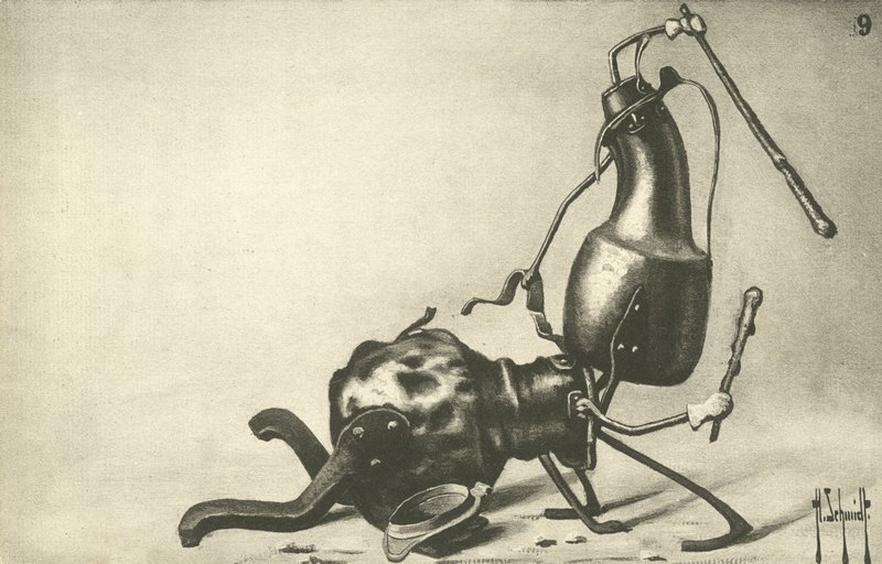 Két korsó párbajt vív (litho) alkotó: German School