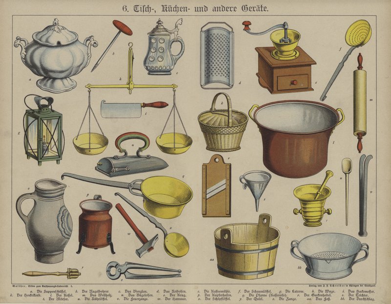 Eszközök (színes litho) alkotó: German School