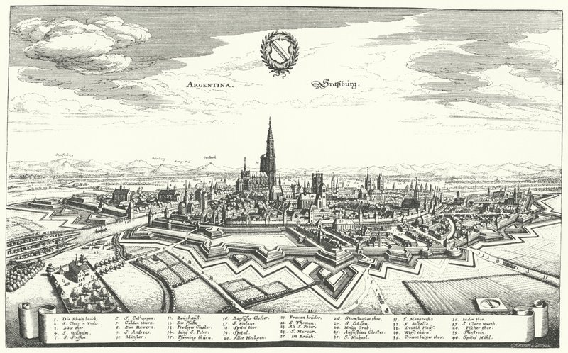 Kilátás Strasbourgra (metszet) alkotó: German School