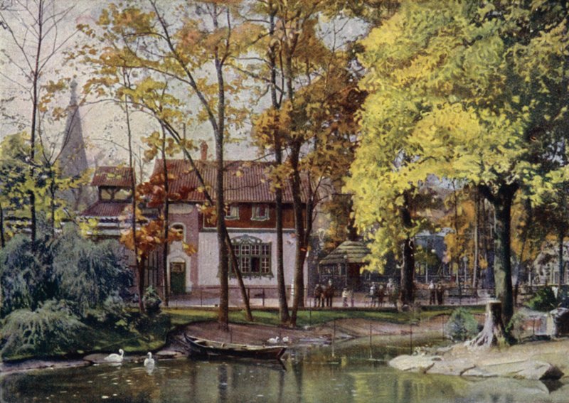 Waldschanke étterem, Berlini Állatkert, Németország (színes litho) alkotó: German School