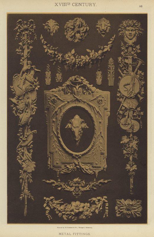 XVIII. század, fém szerelvények (színes litó) alkotó: German School