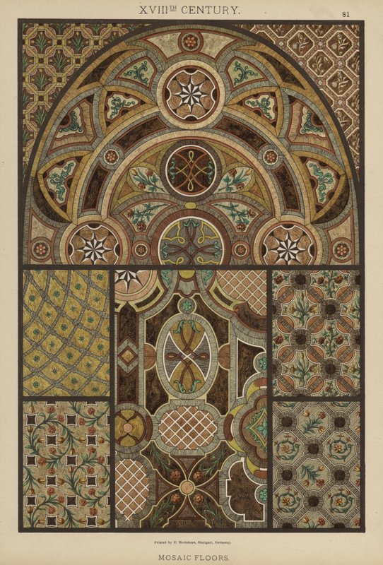 XVIII. század, mozaikpadló (színes litó) alkotó: German School