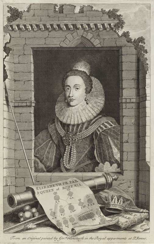 Erzsébet Stuart, Csehország királynőjének portréja alkotó: Gerrit van Honthorst