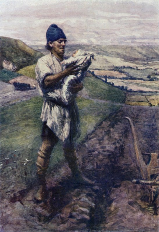 "Egy barázdás mezőn talált rád a Szántó" (színes litho) alkotó: Gertrude E. Demain (after) Hammond
