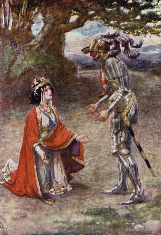 A Vöröskereszt lovagját teljesen legyőzték (színes litho) alkotó: Gertrude E. Demain (after) Hammond