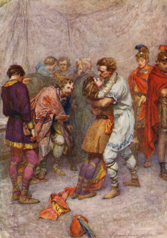 William Shakespeare darabja: Cymbeline (színes litográfia) alkotó: Gertrude E. Demain (after) Hammond