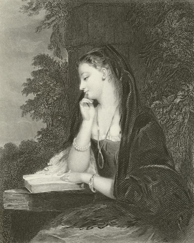 Leánymeditáció alkotó: Gilbert Stuart Newton