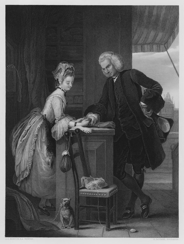 Yorick és a Grisette, a Vernon Gallery képéről (metszet) alkotó: Gilbert Stuart (after) Newton