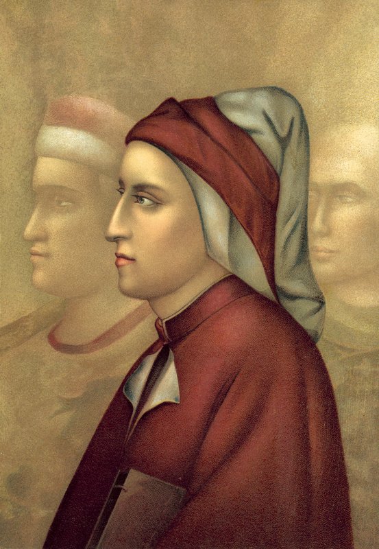 Dante Alighieri (chromolitho) alkotó: Giotto di Bondone after Giotto di Bondone after