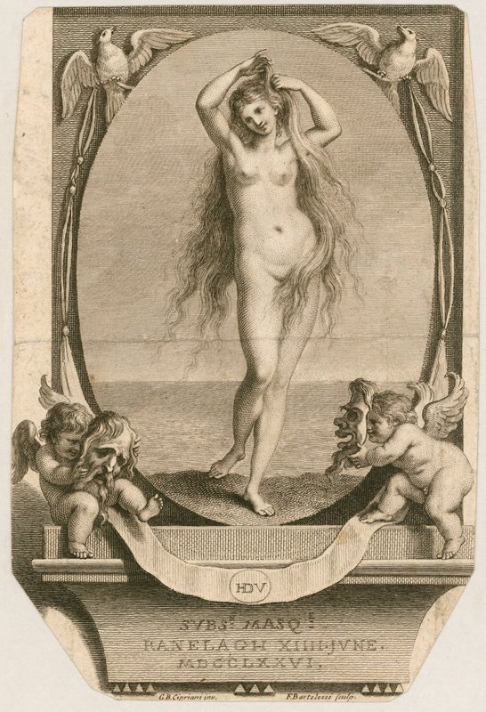 Belépőjegy egy álarcosbálra a londoni Ranelaghban, 1776. június 14-én alkotó: Giovanni Battista Cipriani
