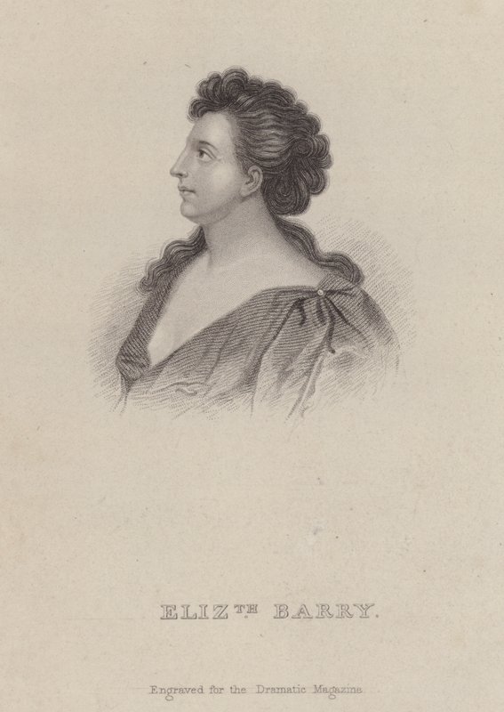 Elizabeth Barry, angol színésznő (metszet) alkotó: Godfrey (after) Kneller
