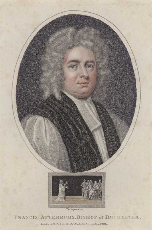 Francis Atterbury, Rochester püspöke (színes metszet) alkotó: Godfrey (after) Kneller