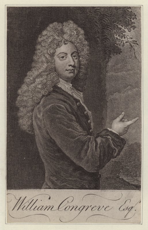 William Congreve, angol drámaíró (metszet) alkotó: Godfrey (after) Kneller