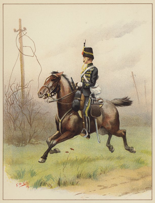 A 10. (a walesi herceg saját királyi) huszárjai alkotó: Godfrey Douglas Giles