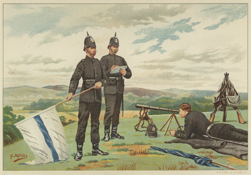 Az 1. Middlesex (Victoria Rifles) önkéntesek, a 4. önkéntes zászlóalj Kings Royal Rifle Corps alkotó: Godfrey Douglas Giles
