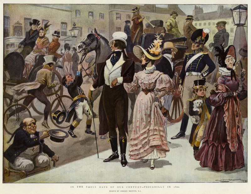 Századunk első napjaiban, Piccadilly 1800-ban alkotó: Gordon Frederick Browne