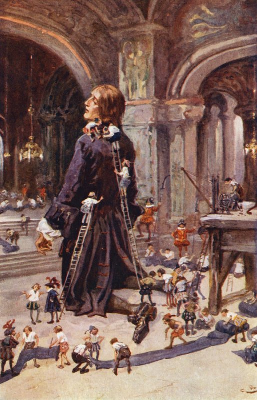 Illusztráció Jonathan Swift Gulliver utazásaihoz (színes litográfia) alkotó: Gordon Frederick (after) Browne