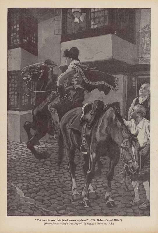Sir Robert Carey lovaglása (litográfia) alkotó: Gordon Frederick (after) Browne