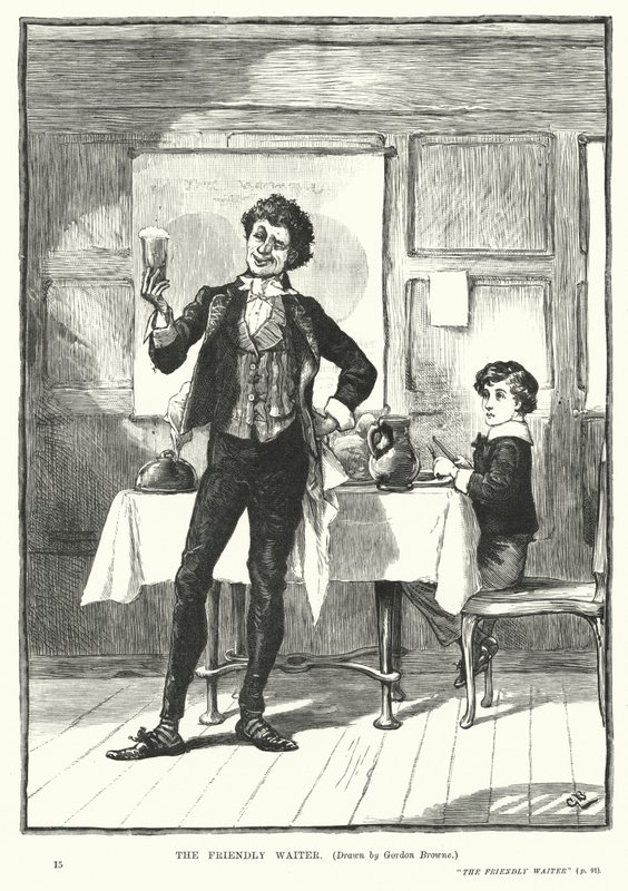 A barátságos pincér (metszet) alkotó: Gordon Frederick (after) Browne