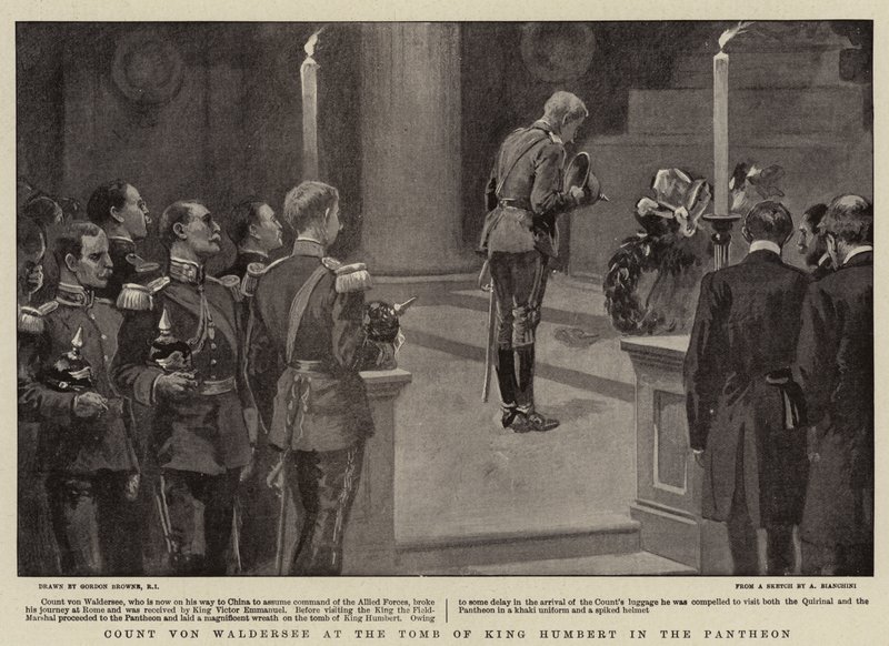 Von Waldersee gróf Humbert király sírjánál a Pantheonban alkotó: Gordon Frederick Browne