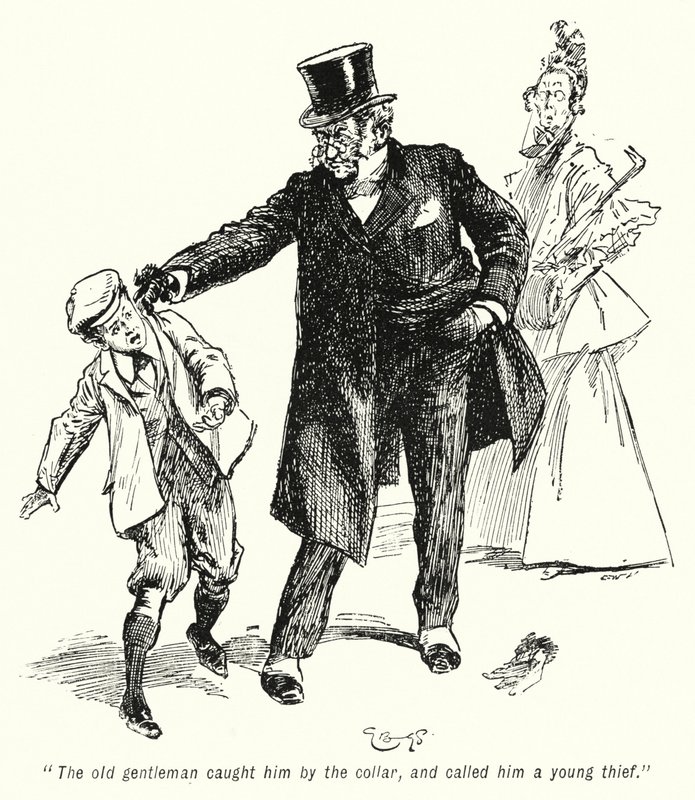 Illusztráció: A kincskeresők története, E Nesbit (litho) alkotó: Gordon Frederick Browne