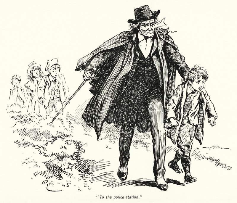 Illusztráció: A kincskeresők története, E Nesbit (litho) alkotó: Gordon Frederick Browne