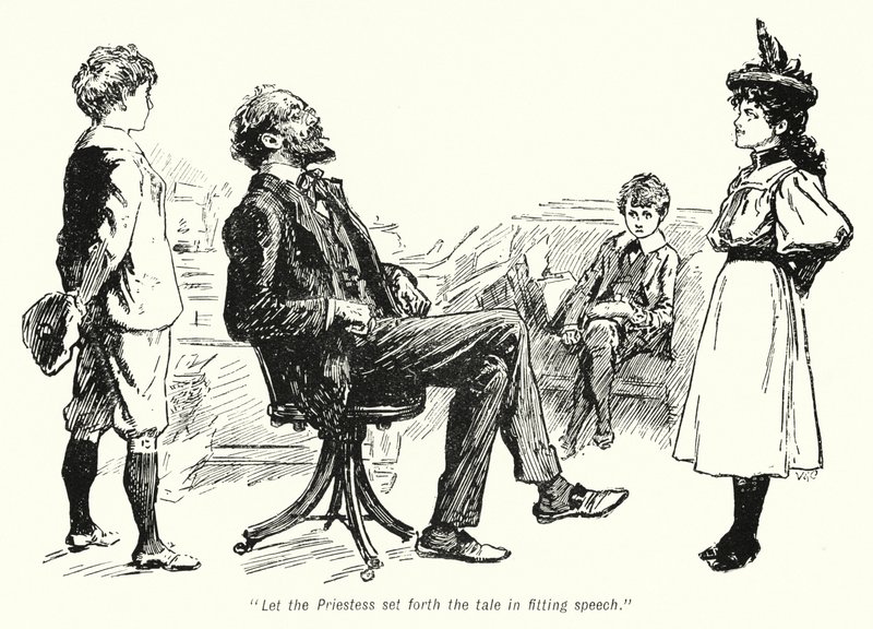 Illusztráció: A kincskeresők története, E Nesbit (litho) alkotó: Gordon Frederick Browne