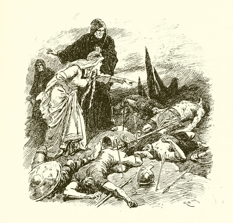 Edit királynő megtalálta Harold holttestét a hastingsi csata után alkotó: Gordon Frederick Browne