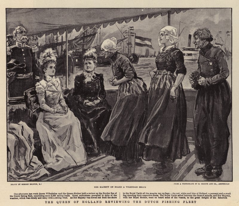 A holland királynő áttekinti a holland halászflottát alkotó: Gordon Frederick Browne