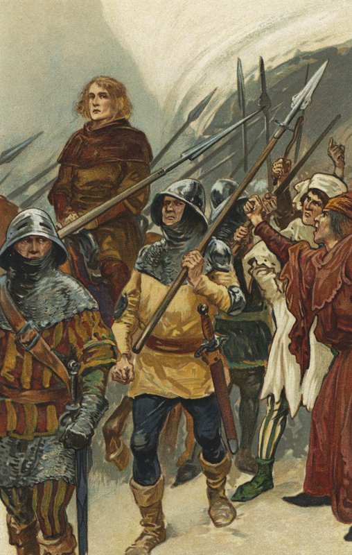 William Wallace-t a Westminster Hallba viszik alkotó: Gordon Frederick Browne