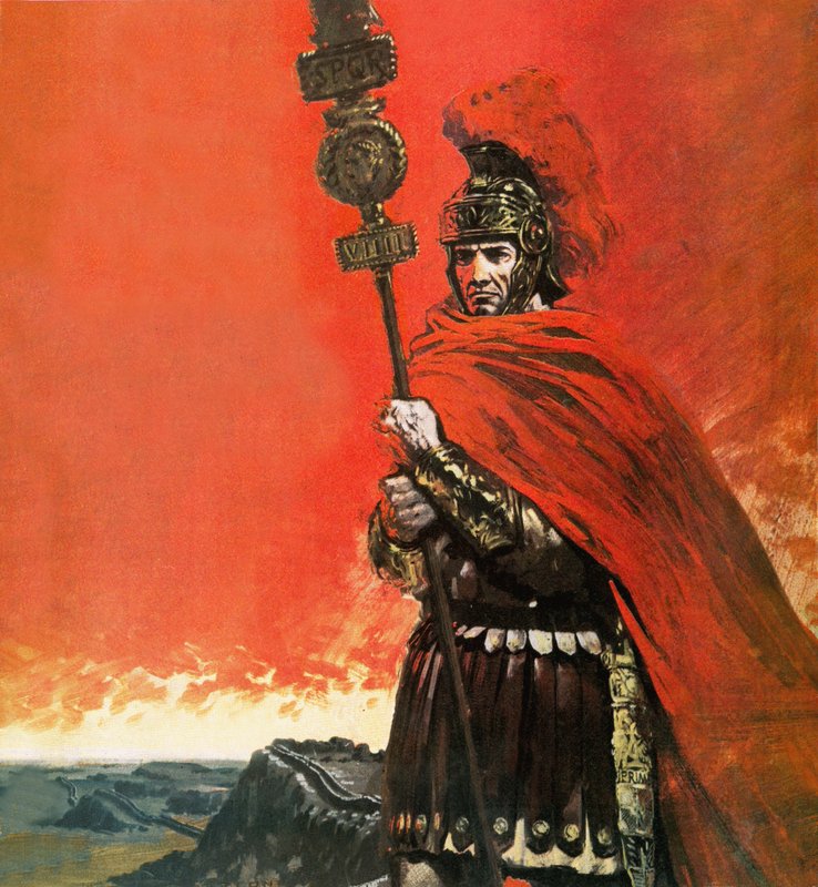 Római légiós a Hadrianus fal előtt alkotó: Graham Coton